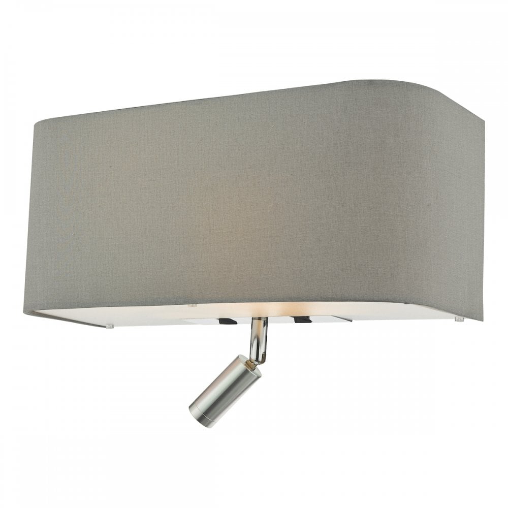 Dar RON7139L Ronda 3 Light Wall Light Grey With LED Reading Light