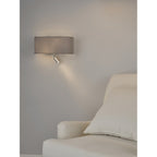Dar RON7139L Ronda 3 Light Wall Light Grey With LED Reading Light