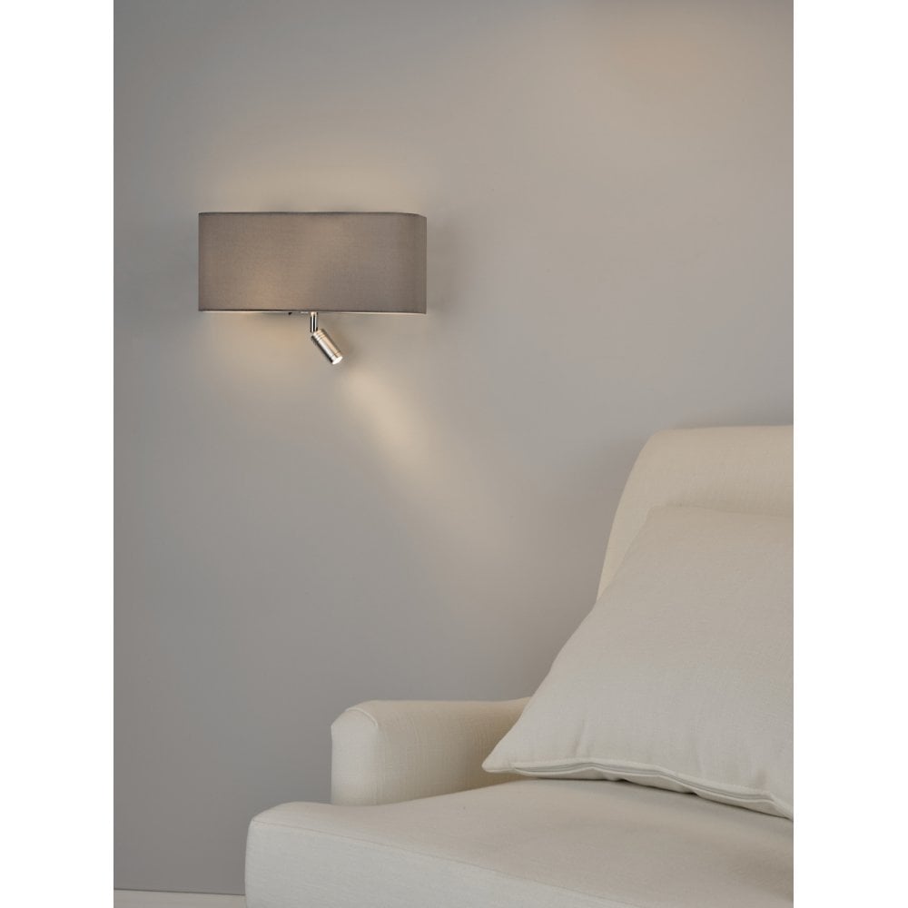 Dar RON7139L Ronda 3 Light Wall Light Grey With LED Reading Light