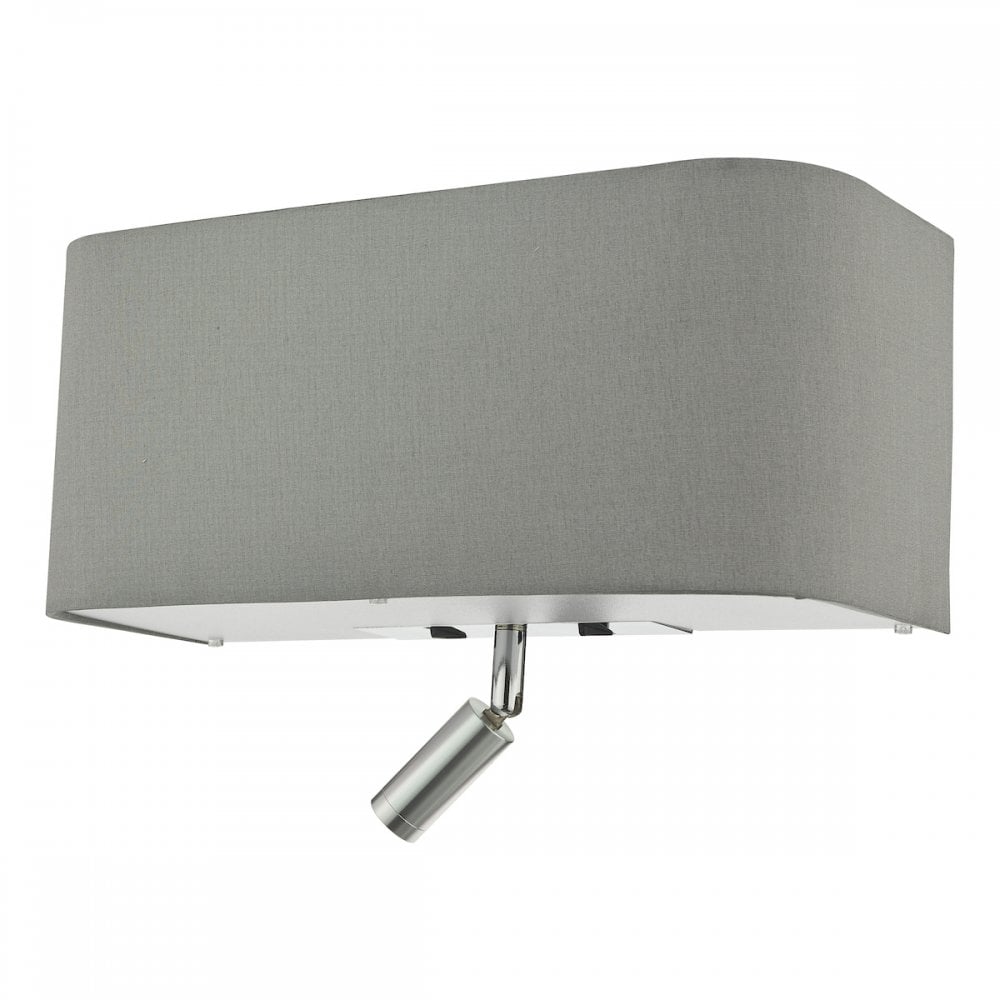 Dar RON7139L Ronda 3 Light Wall Light Grey With LED Reading Light