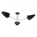 Dar SEB0322 Sebastian 3 Light Semi Flush Matt Black Polished Chrome