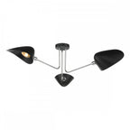 Dar SEB0322 Sebastian 3 Light Semi Flush Matt Black Polished Chrome