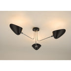Dar SEB0322 Sebastian 3 Light Semi Flush Matt Black Polished Chrome