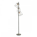 Dar TOW4922 Tower 3 Light Floor Lamp Matt Black Copper