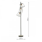 Dar TOW4922 Tower 3 Light Floor Lamp Matt Black Copper