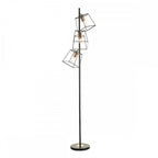 Dar TOW4922 Tower 3 Light Floor Lamp Matt Black Copper