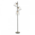 Dar TOW4922 Tower 3 Light Floor Lamp Matt Black Copper