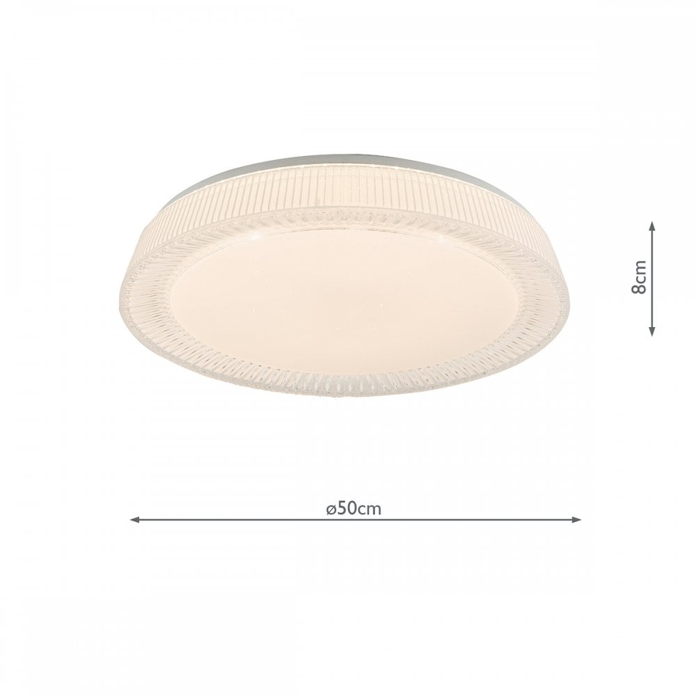 Dar UDE482 Udell Flush Acrylic LED Ceiling Light