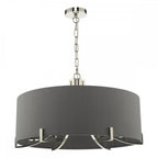 Dar VEY0639 Veyron 6 Light Pendant Polished Nickel With Grey Shade