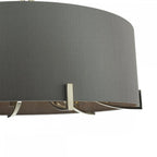 Dar VEY0639 Veyron 6 Light Pendant Polished Nickel With Grey Shade