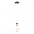 Dar WAC0175 Waco Single E27 Suspension Antique Brass Matt Black