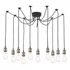 Dar WAC2375 Waco 10 Light Pendant Antique Brass Matt Black
