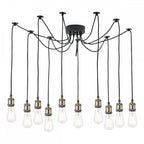 Dar WAC2375 Waco 10 Light Pendant Antique Brass Matt Black