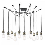 Dar WAC2375 Waco 10 Light Pendant Antique Brass Matt Black