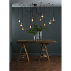 Dar WAC2375 Waco 10 Light Pendant Antique Brass Matt Black