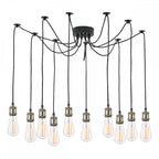 Dar WAC2375 Waco 10 Light Pendant Antique Brass Matt Black