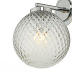 Dar WAY0750 Wayne Bathroom Wall Light Polished Chrome Glass