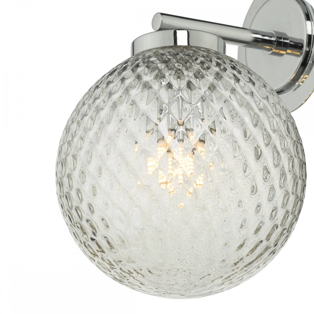Wayne Bathroom Wall  Light Polished Chrome Glass
