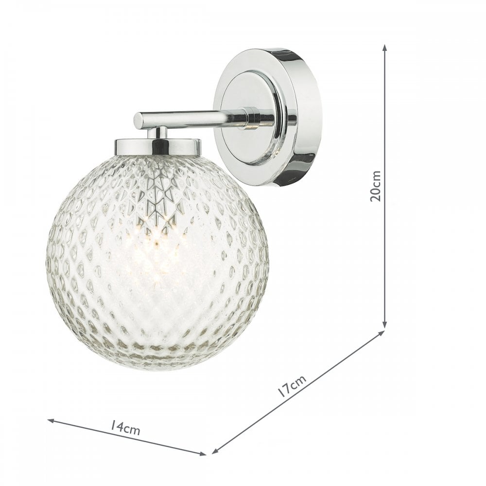 Wayne Bathroom Wall  Light Polished Chrome Glass