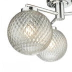 Dar WAY5350 Wayne Bathroom 3 Light Semi Flush Polished Chrome Glass