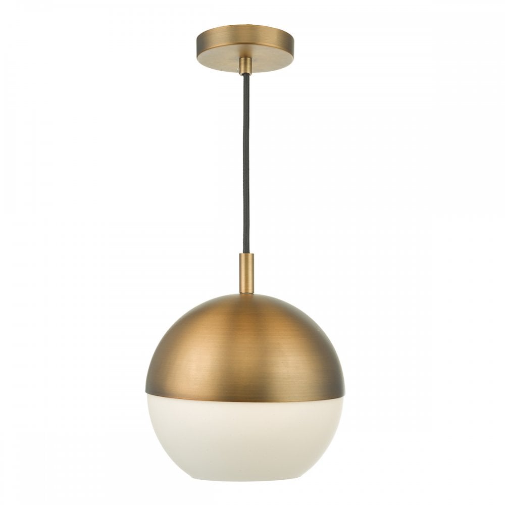 Dar AND0142 Andre 1 Light Pendant Aged Brass