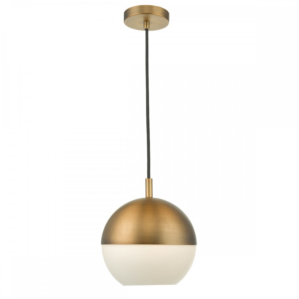 Dar AND0142 Andre 1 Light Pendant Aged Brass