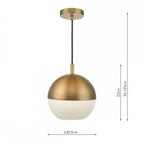 Dar AND0142 Andre 1 Light Pendant Aged Brass