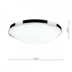 Dar DOV5250 Dover Bathroom Round Acrylic Flush IP44 Polished Chrome