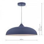 Dar KAE0123 Kaelan 1 Light Pendant Blue And White