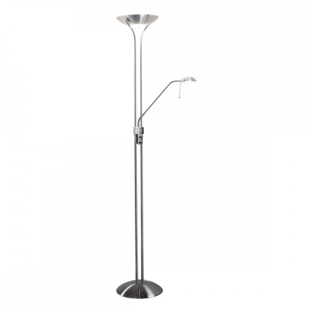 Dar MON4946 Montana Floor Lamp Satin Chrome