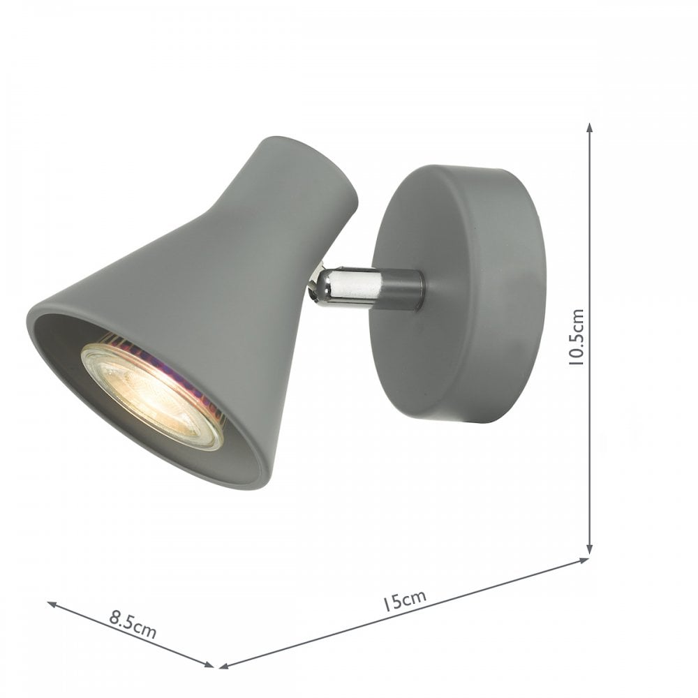 Dar DIZ0739 Diza Single Spotlight Matt Grey (S)