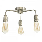 Dar KIE5346 Kiefer 3 Light Flush Satin Chrome