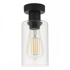 Dar MIU0122 Miu 1 Light Flush Matt Black Glass