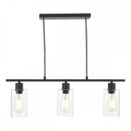Dar MIU0322 Miu 3 Light Bar Matt Black Glass