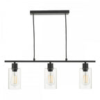 Dar MIU0322 Miu 3 Light Bar Matt Black Glass