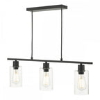 Dar MIU0322 Miu 3 Light Bar Matt Black Glass