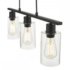 Dar MIU0322 Miu 3 Light Bar Matt Black Glass