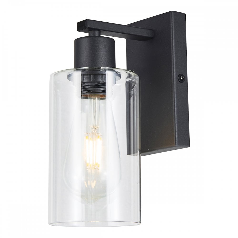 Dar MIU0722 Miu Wall Light Matt Black Glass