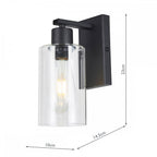 Dar MIU0722 Miu Wall Light Matt Black Glass