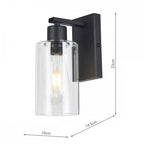 Dar MIU0722 Miu Wall Light Matt Black Glass