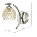 Dar NAK0750-06 Nakita Wall Light Polished Chrome With Dimpled Glass