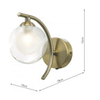 Dar NAK0775-04 Nakita Wall Light Antique Brass With Clear/Opal Glass