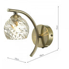 Dar NAK0775-05 Nakita Wall Light Antique Brass With Twisted Open Glass