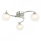 Dar NAK5350-04 Nakita 3 Light Semi Flush Polished Chrome With Clear/Opal Glass
