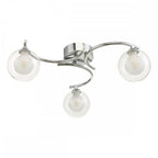 Dar NAK5350-04 Nakita 3 Light Semi Flush Polished Chrome With Clear/Opal Glass