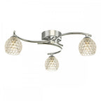 Dar NAK5350-06 Nakita 3 Light Semi Flush Polished Chrome With Dimpled Glass