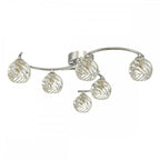 Dar NAK6450-05 Nakita 6 Light Semi Flush Polished Chrome With Twisted Open Glass