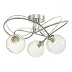 Dar ONA5350-03 Onawa 3 Light Semi Flush Polished Chrome With Twisted Closed Glass