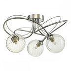Dar ONA5350-03 Onawa 3 Light Semi Flush Polished Chrome With Twisted Closed Glass