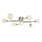 Dar REY3450-04 Reyna 7 Light Semi Flush Polished Chrome With Clear/Opal Glass